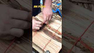 How to tie twine firewood bundle [upl. by Atiuqin]