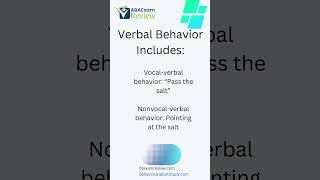 Verbal Behavior  Lets Learn Applied Behavior Analysis in 60 seconds  bcba rbt abaexamreview [upl. by Balling102]