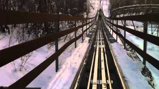 Alpine Coaster Roller Coaster in the Snow Front Seat POV Park City Utah [upl. by Acinej]