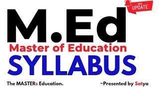 MED SYLLABUS 202425 MASTER OF EDUCATION [upl. by Grane496]