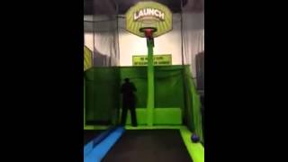 Amazing Trampoline Basketball Slam Dunk at Launch Trampoline Park [upl. by Poliard]