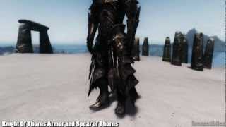 Skyrim Mod Feature Knight Of Thorns Armor And Spear of Thorns [upl. by Allwein42]