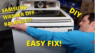 Samsung Top Load Washer Off Balance FIX DIY How to Replace Suspension Rods DC9716350C [upl. by Saxet]