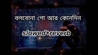 Bolbona Go Ar Kono Din  Baul Sukumar  lofi  slowedreverb Bangla Song [upl. by Omolhs]