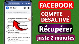 Comment récupérer un compte Facebook désactivé dans 2024 dernière mise à jour [upl. by Einohpets]