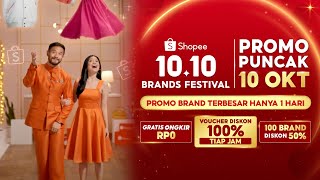 Belanja 100 ORI di Promo Puncak 10 Oktober Shopee 1010 Brands Festival  Gratis Ongkir RP0 [upl. by Pederson240]