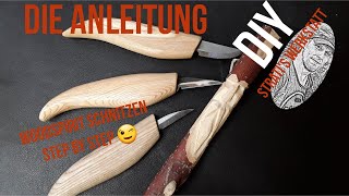 Carving a Woodspirit Step by StepWaldgeist schnitzen ideal für Anfänger StratisWerkstatt [upl. by Ztnaj]