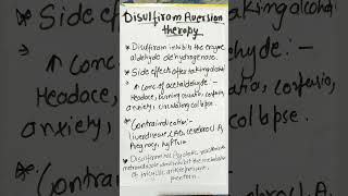 Disulfiram aversion therapy pharmacology bscnursing easy abvmu important shorts shortvideo [upl. by Donovan]