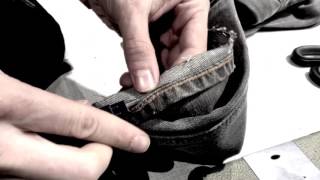 Spijkerbroek  Jeans inkorten zonder flap stappenplan [upl. by Ahsitam533]