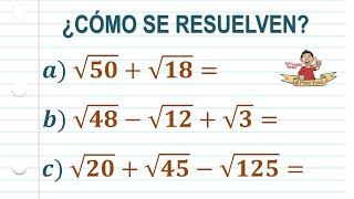 Suma y resta de radicales Fácil de entender [upl. by Oicnaneb]