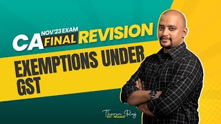 Exemptions under GST  CA Final  IDT  Revision [upl. by Froma]