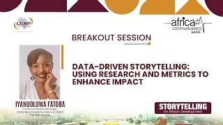 Africa Comms Week  Iyanuoluwa Fatoba  DataDriven Storytelling [upl. by Sitruc]