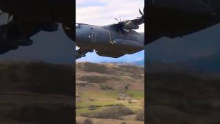 🇬🇧 Beautiful Sounding Airbus A400M Flying Down Welsh Valley viralshorts airplane flying [upl. by Wil]