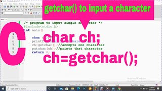 how can we input single character using getchar functionpart 81 [upl. by Sivatnod636]