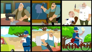 Jobs Song  Occupations for Kids  Fun Song for Children [upl. by Alessig]