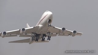 FULL HD Bahrain Royal Flight Boeing 747SPZ5 A9CHAK takeoff BarcelonaEl Prat [upl. by Rosario78]