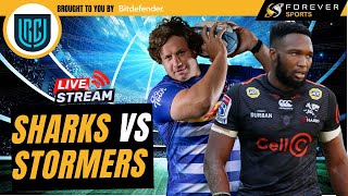 SHARKS VS STORMERS LIVE  URC Live Commentary amp Watchalong [upl. by Enelam189]