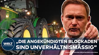 BAUERNBLOCKADE quotUnverhältnismäßigquot  Lindner kritisiert Subventionssucht der Landwirte deutlich [upl. by Gnep]