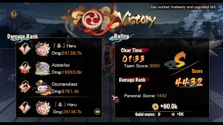 【Onmyoji】PVE  Boss Oboroguruma  Insane damage with SSR Ungaikyo in 1m33s [upl. by Azne]