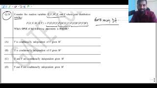 Conditional Independence using Bayesian Network of given Joint Distribution GATE DA Solution [upl. by Ydal]