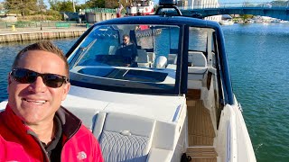 2022 Sea Ray Sundancer 370 Outboard Sea Trial on Lake Michigan with Triple 300 HP Mercurys [upl. by Amees]