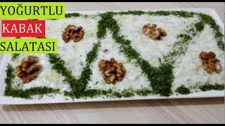 Cevizli Yoğurtlu Kabak Salatası Kabak Salatası Tarifi Mezeler [upl. by Etak]