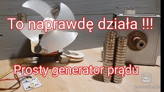 Generator prądu z silnika od wentylatora z mikrofalówki [upl. by Nivonod]