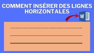 insérer une ligne horizontale dans microsoft word  ligne horizontale dans un document word [upl. by Gwyneth]