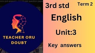 3rd std English workbook answers  3rd english term 2 unit 3 workbook answers 2024  2025 [upl. by Meihar]