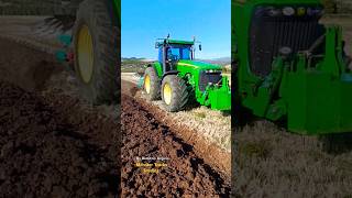 Plowing with x5 furrows KvernelandDeere 8520 【81L power Sound335 Hp】shorts [upl. by Kcireddor527]