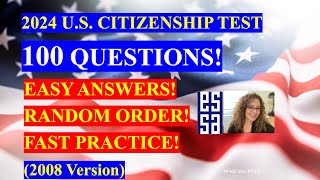 2024 EASY Answer Fast USCIS Official 100 Civics Questions and Answers US Citizenship Interview 2024 [upl. by Eal38]