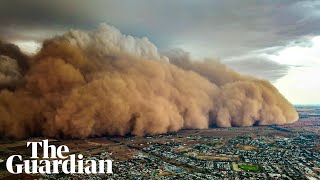 Drone footage shows massive dust storm sweeping across central New South Wales [upl. by Aminta]