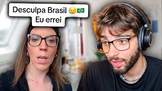 a gringa PEDIU DESCULPAS por mentir para o brasil [upl. by Oirelav412]