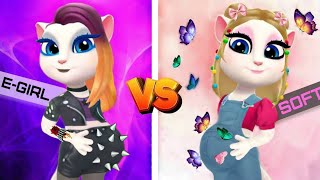 EGirl Pregnant VS SOFT Girl Pregnant  My Talking Angela 2 [upl. by Rossy]