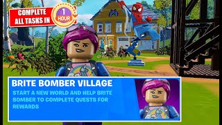 Fortnite Lego  Complete All BRITE BOMBER Village Quests in 1 HOUR [upl. by Arbrab117]