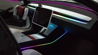 Tesla Model 3 Highland Dreamcolor Ambient Light HUB Adapter Dashboard LED Strip Neon Light Kit [upl. by Ennovehc]