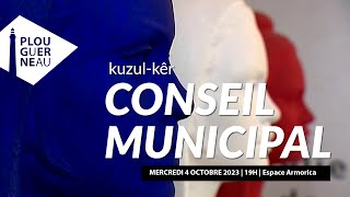 Conseil municipal du mercredi 4 octobre 2023 de la commune de Plouguerneau [upl. by Donia464]