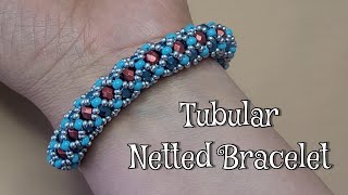 Beaded Tubular Netted Bracelet 💯Step by Step Tutorial [upl. by Milo14]