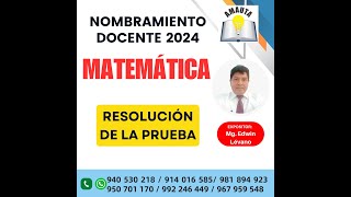 MATEMÁTICA  EXAMEN DE NOMBRAMIENTO 2024 [upl. by Led]