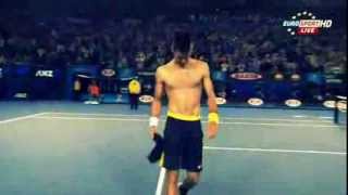 Novak Djokovic RIP off his shirt win Vs Stanislas Wawrinka australian open 2013 match highlights [upl. by Hillinck261]