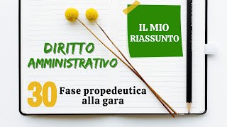 Diritto Amministrativo  Capitolo 30 fase propedeutica alla gara [upl. by Orazal779]