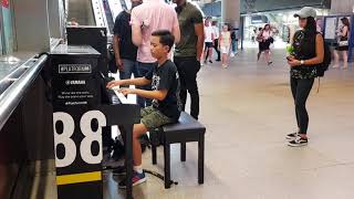 ABRSM Piano Grade 8 A Gigue by J S Bach at Canary Wharf on Yamaha Platform88 [upl. by Enelyad]