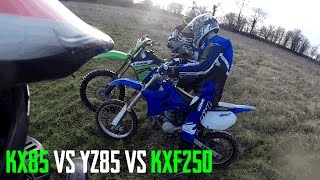 YZ85 Field Riding with KX85 amp KXF250 [upl. by Strep538]