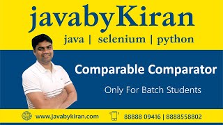 Comparable Comparator  JAVA BY KIRAN  JAVA  SELENIUM  PYTHON [upl. by Lehctim]