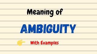 Meaning of Ambiguity  English Vocabulary Words  UrduHindi [upl. by Strickland]