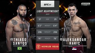 THIAGO SANTOS VS ALEXANDER RAKIC FULL FIGHT UFC 259 [upl. by Enilreug753]