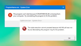 Fix Visual C The code execution cannot proceed because VSRUNTIMEdll mfcdll was not found [upl. by Eustasius862]