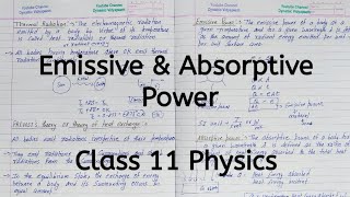 Emissive Power  Absorptive Power  Chapter 10  Thermal Properties of matter  Class 11 Physics [upl. by Whitson]