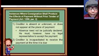 LESSON 6 Obligation and Contracts Consignation Condonation Remission [upl. by Ilocin552]