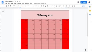 How to make a Calendar on google docs [upl. by Nahij]